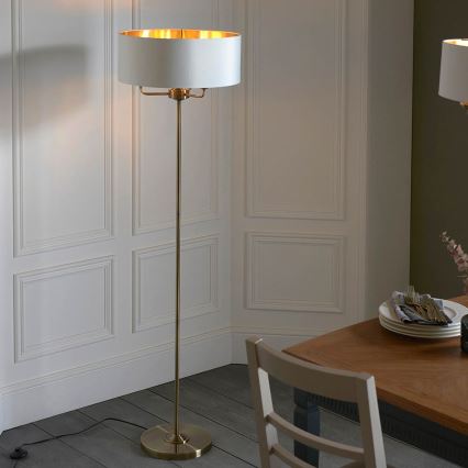 Endon 98935 - Gulvlampe HIGHCLERE 3xE14/40W/230V hvid/messing diameter 47 cm