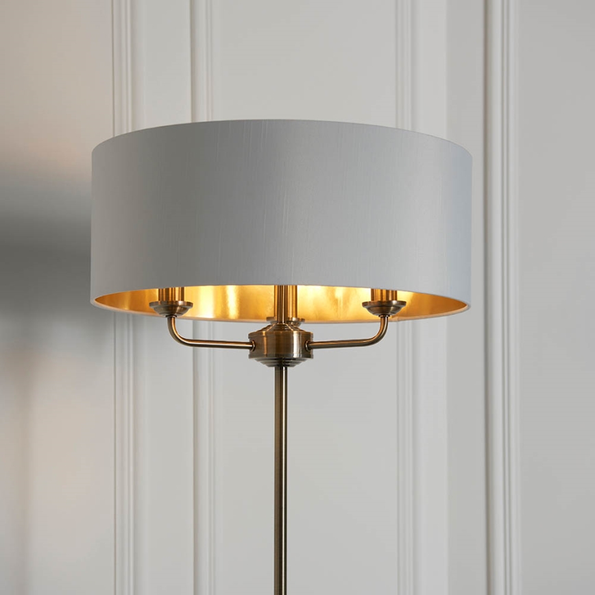 Endon 98935 - Gulvlampe HIGHCLERE 3xE14/40W/230V hvid/messing diameter 47 cm
