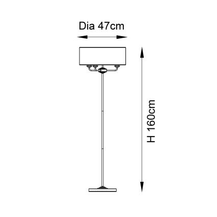 Endon 98935 - Gulvlampe HIGHCLERE 3xE14/40W/230V hvid/messing diameter 47 cm