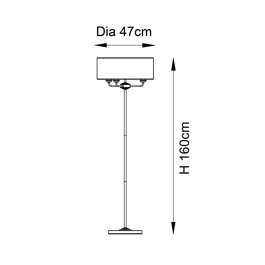 Endon 98935 - Gulvlampe HIGHCLERE 3xE14/40W/230V hvid/messing diameter 47 cm