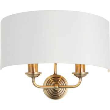 Endon 98937 - Væglampe HIGHCLERE 2xE14/40W/230V hvid/messing