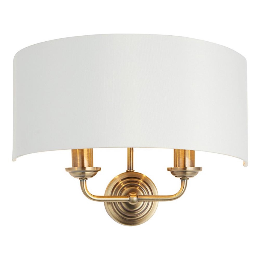 Endon 98937 - Væglampe HIGHCLERE 2xE14/40W/230V hvid/messing
