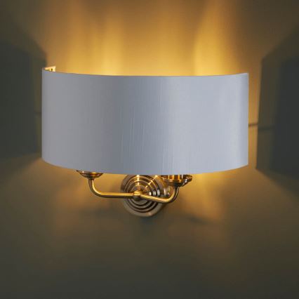 Endon 98937 - Væglampe HIGHCLERE 2xE14/40W/230V hvid/messing