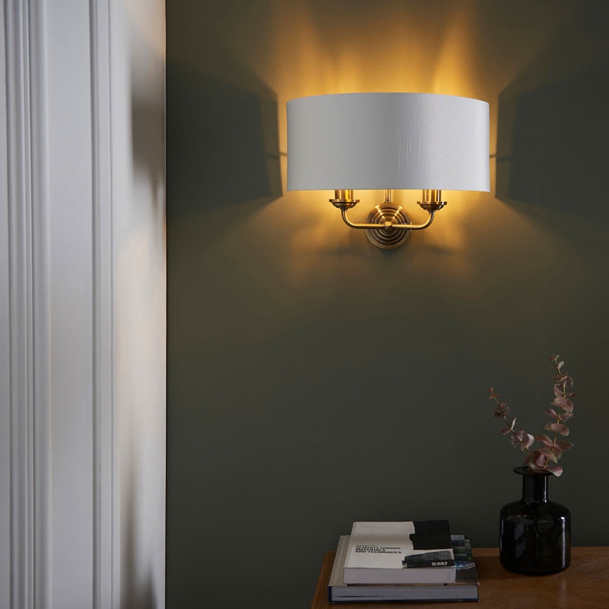Endon 98937 - Væglampe HIGHCLERE 2xE14/40W/230V hvid/messing