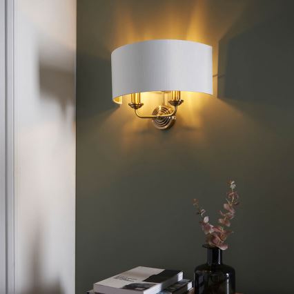 Endon 98937 - Væglampe HIGHCLERE 2xE14/40W/230V hvid/messing