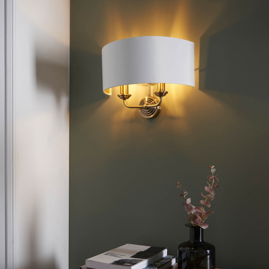 Endon 98937 - Væglampe HIGHCLERE 2xE14/40W/230V hvid/messing
