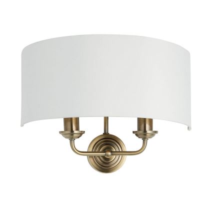 Endon 98937 - Væglampe HIGHCLERE 2xE14/40W/230V hvid/messing