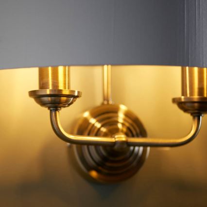 Endon 98937 - Væglampe HIGHCLERE 2xE14/40W/230V hvid/messing