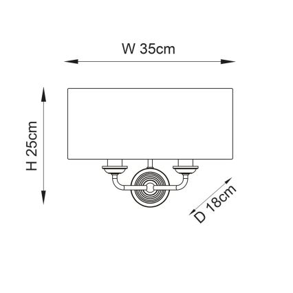 Endon 98937 - Væglampe HIGHCLERE 2xE14/40W/230V hvid/messing