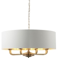 Endon 98938 - Lysekrone på kæde HIGHCLERE 8xE14/40W/230V Ø 70 cm hvid/messing