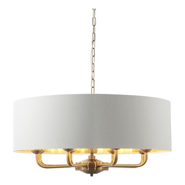 Endon 98938 - Lysekrone på kæde HIGHCLERE 8xE14/40W/230V Ø 70 cm hvid/messing