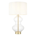 Endon 99110 - Dæmpbar bordlampe KELDA 1xE27/10W/230V hvid/guld