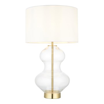Endon 99110 - Dæmpbar bordlampe KELDA 1xE27/10W/230V hvid/guld