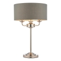 Endon 99149 - Bordlampe HIGHCLERE 3xE14/18W/230V grå/skinnende krom