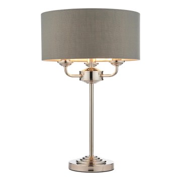 Endon 99149 - Bordlampe HIGHCLERE 3xE14/18W/230V grå/skinnende krom