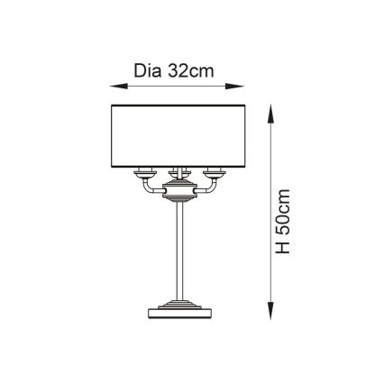 Endon 99149 - Bordlampe HIGHCLERE 3xE14/18W/230V grå/skinnende krom diameter 32 cm