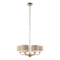 Endon 99151 - Kædeophængt lysekrone HIGHCLERE 6xE14/28W/230V grå/mat krom Ø 53 cm