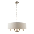 Endon 99152 - Pendel med kædeophæng HIGHCLERE 8xE14/40W/230V grå/mat krom diameter 70 cm