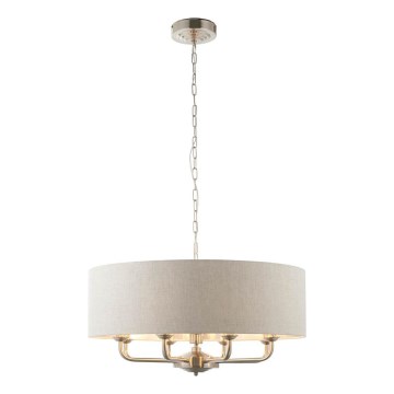 Endon 99152 - Pendel med kædeophæng HIGHCLERE 8xE14/40W/230V grå/mat krom