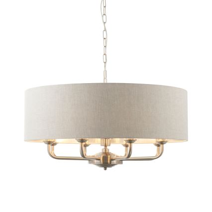 Endon 99152 - Pendel med kædeophæng HIGHCLERE 8xE14/40W/230V grå/mat krom diameter 70 cm