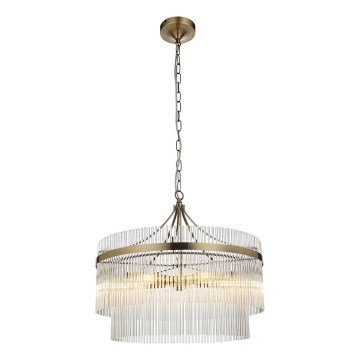 Endon 99166 - Kædeophængt lysekrone MARIETTA 5xE14/7W/230V messing/klar