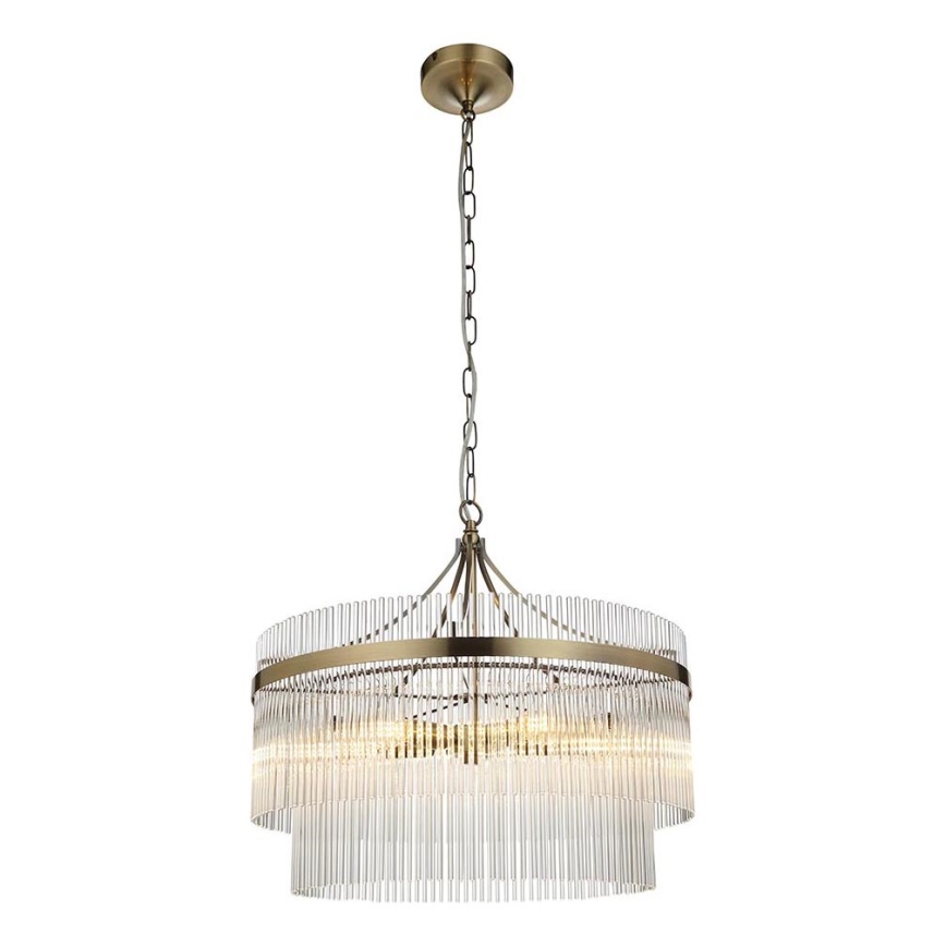 Endon 99166 - Kædeophængt lysekrone MARIETTA 5xE14/7W/230V messing/klar