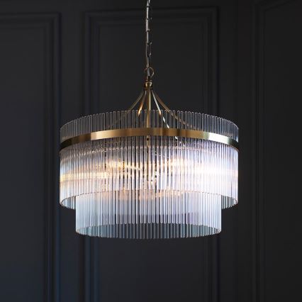 Endon 99166 - Kædeophængt lysekrone MARIETTA 5xE14/7W/230V messing/klar