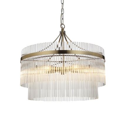 Endon 99166 - Kædeophængt lysekrone MARIETTA 5xE14/7W/230V messing/klar