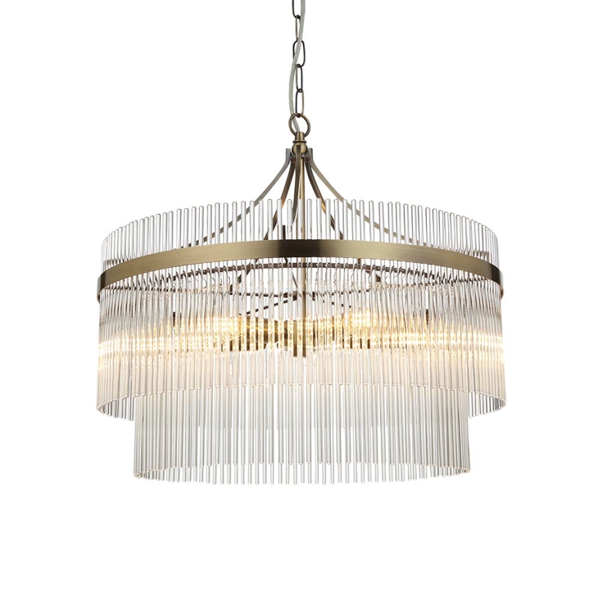 Endon 99166 - Kædeophængt lysekrone MARIETTA 5xE14/7W/230V messing/klar