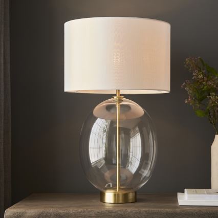 Endon 99292 - Dæmpbar bordlampe KELDA 1xE27/10W/230V creme/guld