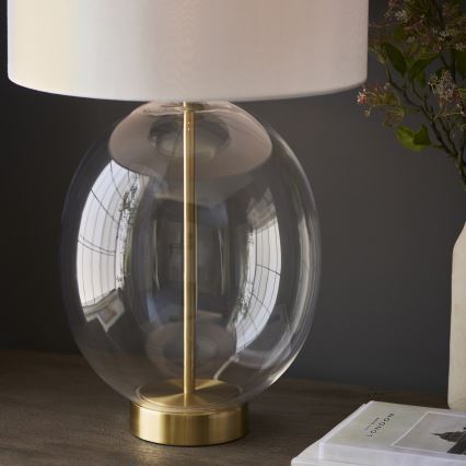 Endon 99292 - Dæmpbar bordlampe KELDA 1xE27/10W/230V creme/guld