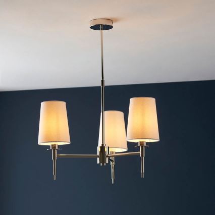 Endon 99455 - Loftlampe på stang 3xE14/6W/230V blank krom/hvid