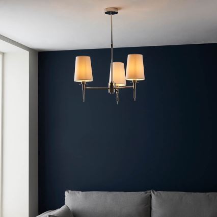 Endon 99455 - Loftlampe på stang 3xE14/6W/230V blank krom/hvid