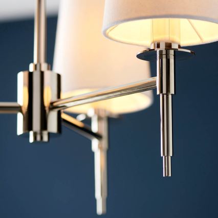 Endon 99455 - Loftlampe på stang 3xE14/6W/230V blank krom/hvid