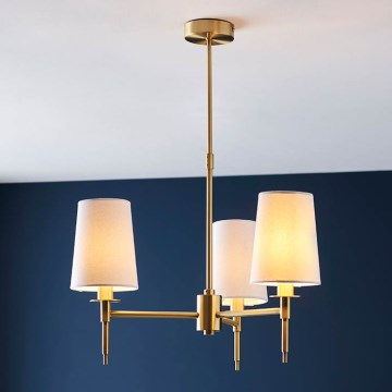 Endon 99456 - Pendellampe på stang 3xE14/6W/230V guld/hvid