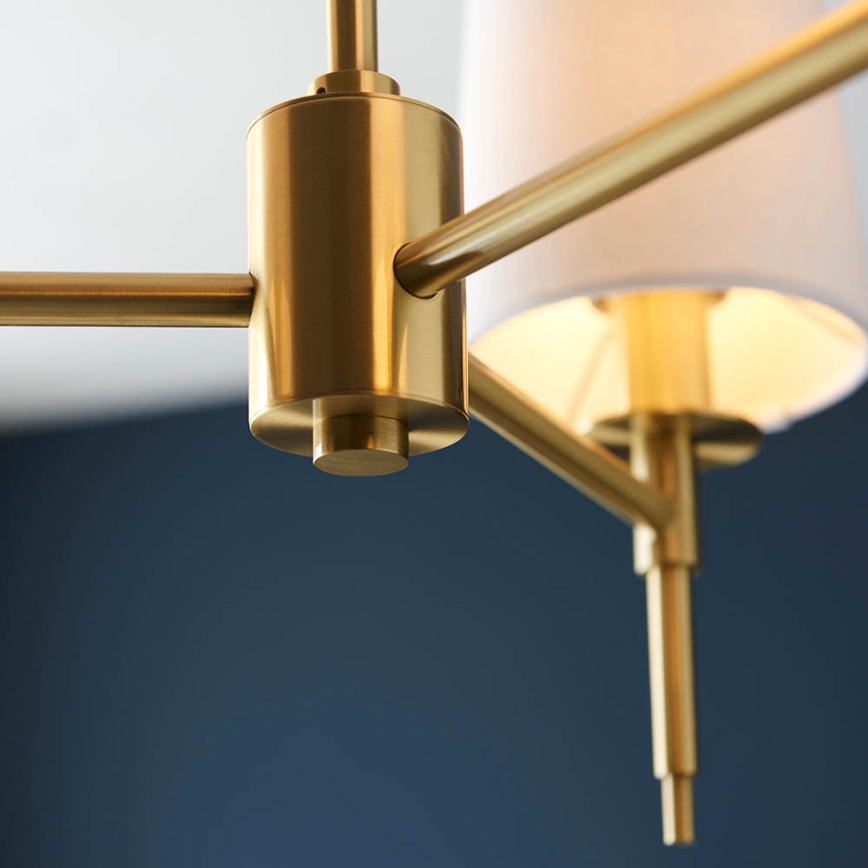 Endon 99456 - Pendellampe på stang 3xE14/6W/230V guld/hvid