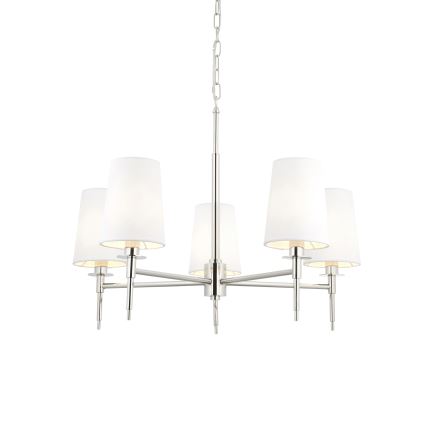 Endon 99457 - Kædeophængt lysekrone 5xE14/6W/230V poleret krom/hvid