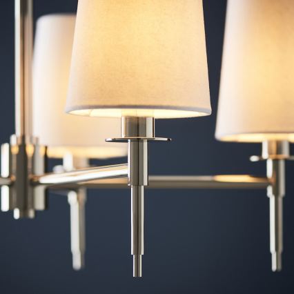 Endon 99457 - Kædeophængt lysekrone 5xE14/6W/230V poleret krom/hvid