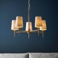 Endon 99458 - Kædeophængt lysekrone 5xE14/6W/230V guld/hvid