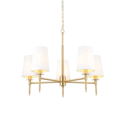 Endon 99458 - Kædeophængt lysekrone 5xE14/6W/230V guld/hvid