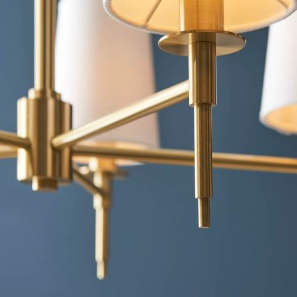 Endon 99458 - Kædeophængt lysekrone 5xE14/6W/230V guld/hvid