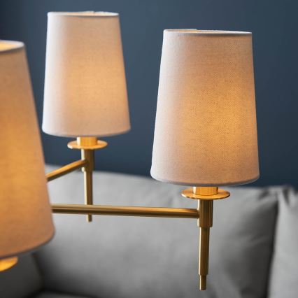 Endon 99458 - Kædeophængt lysekrone 5xE14/6W/230V guld/hvid