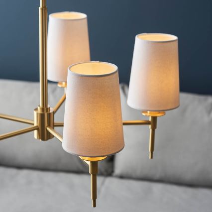 Endon 99458 - Kædeophængt lysekrone 5xE14/6W/230V guld/hvid
