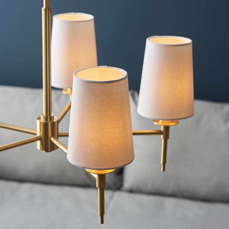 Endon 99458 - Kædeophængt lysekrone 5xE14/6W/230V guld/hvid