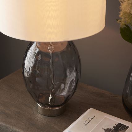 Endon 99581 - Dæmpbar bordlampe ERIN 1xE27/10W/230V cremefarvet/mat krom/røget sort