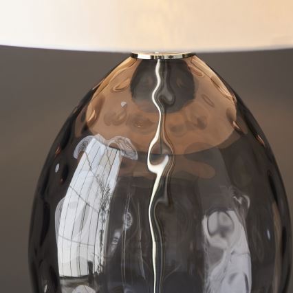 Endon 99581 - Dæmpbar bordlampe ERIN 1xE27/10W/230V cremefarvet/mat krom/røget sort