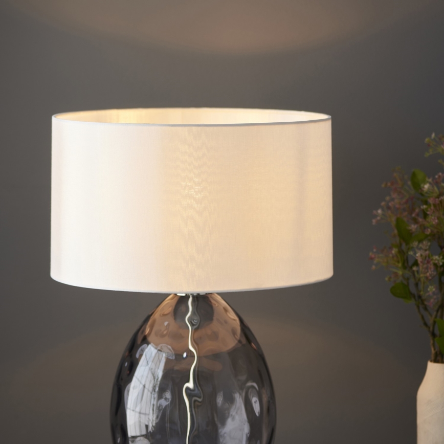 Endon 99581 - Dæmpbar bordlampe ERIN 1xE27/10W/230V cremefarvet/mat krom/røget sort