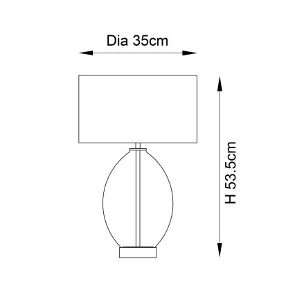 Endon 99581 - Dæmpbar bordlampe ERIN 1xE27/10W/230V cremefarvet/mat krom/røget sort