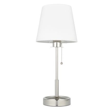 Endon 99596 - Bordlampe 1xE27/10W/230V hvid/blank krom