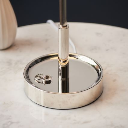 Endon 99596 - Bordlampe 1xE27/10W/230V hvid/blank krom